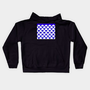 Abstract Triangles pattern - blue and white. Kids Hoodie